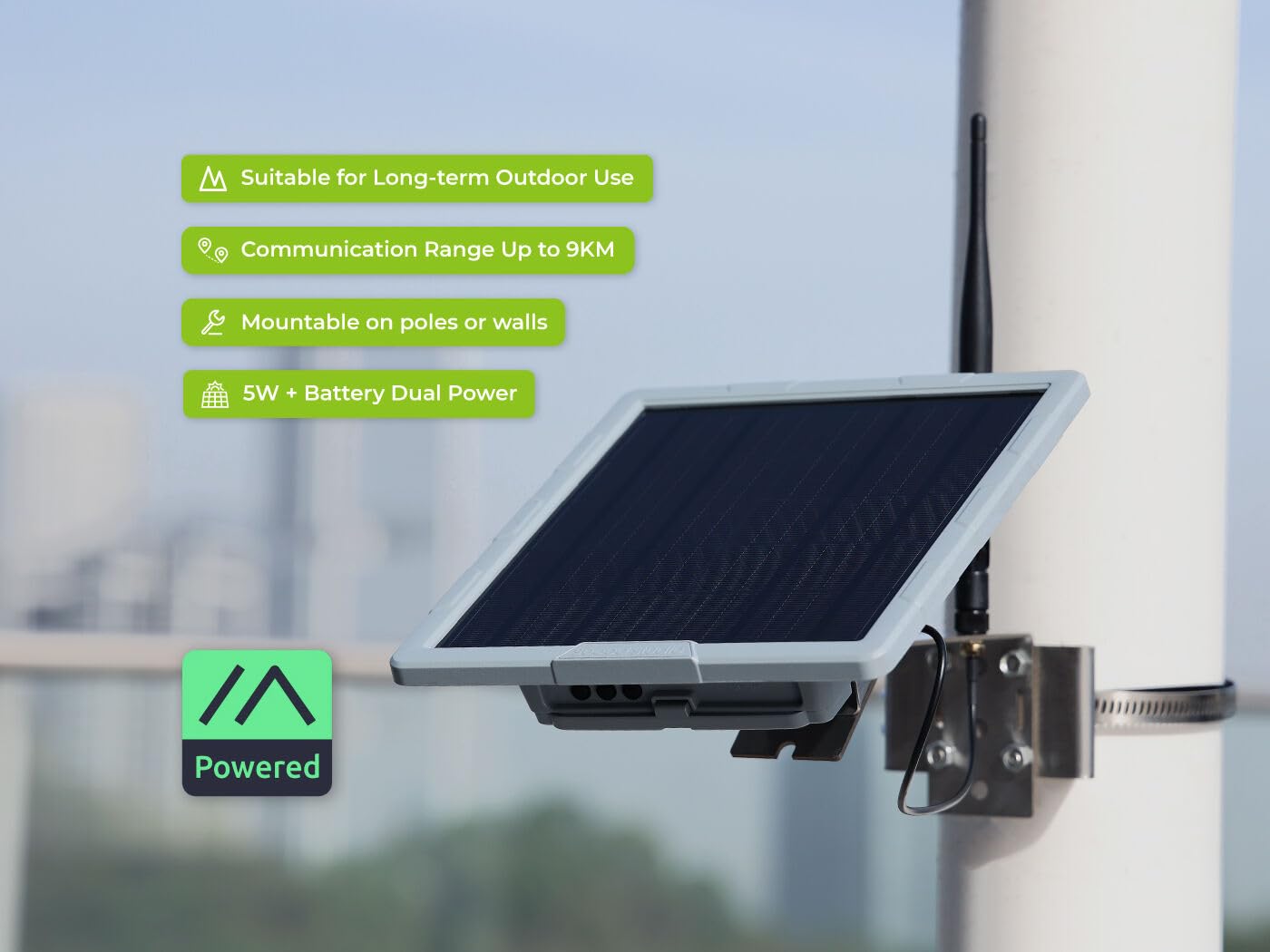 SenseCAP Solar Node P1-Pro side view showing weatherproof enclosure