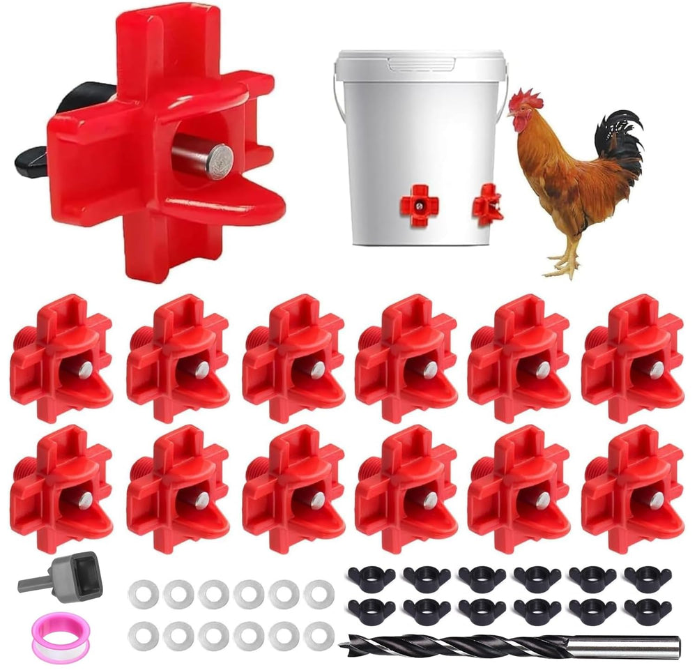 senylanhxy 12 Pcs Horizontal Chicken Waterer Nipples Kit front view