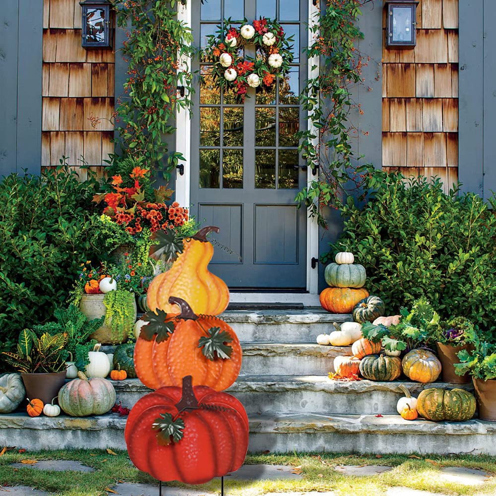 separate hogardeck pumpkin garden stakes in planters