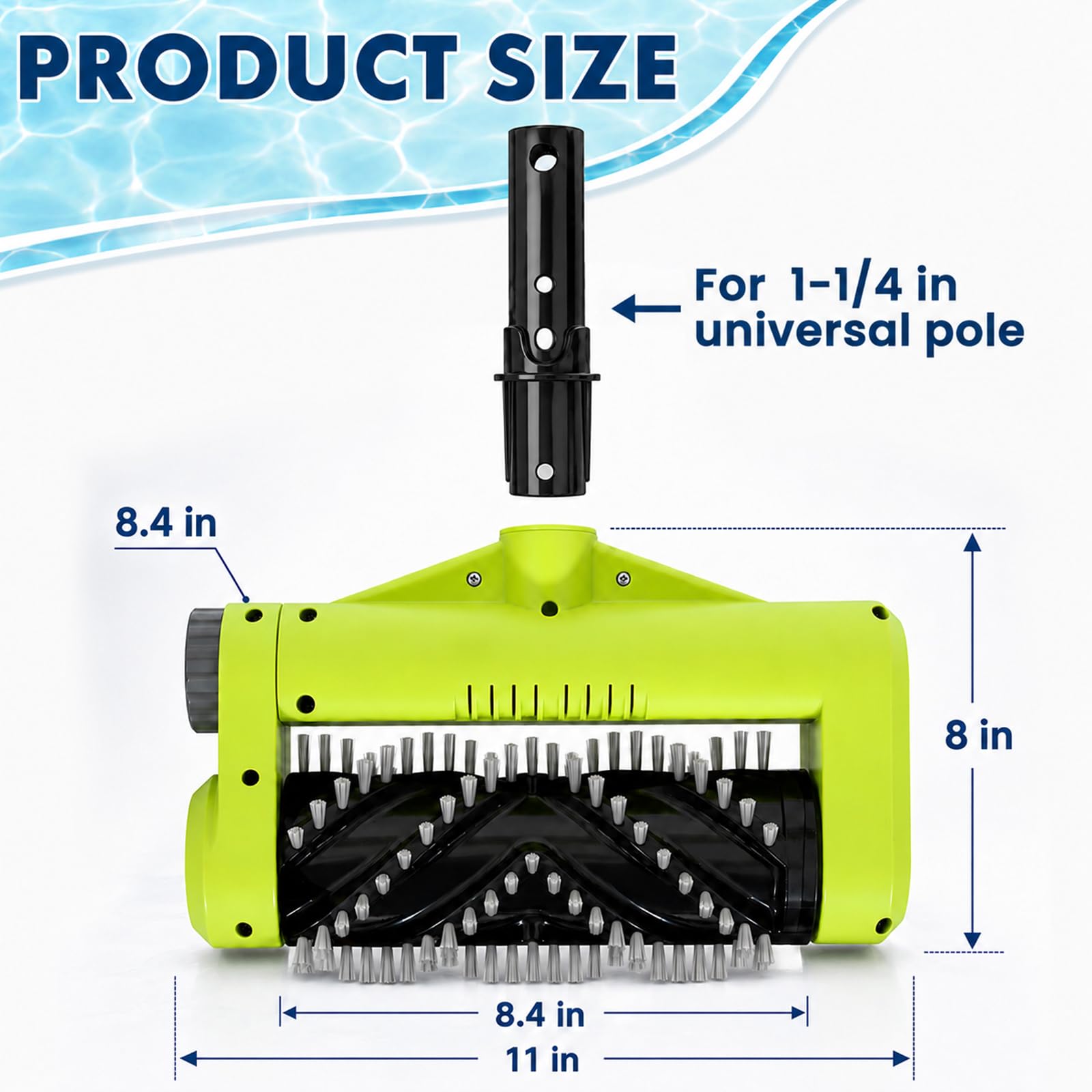 Sepetrel Electric Pool Brush in action cleaning pool walls