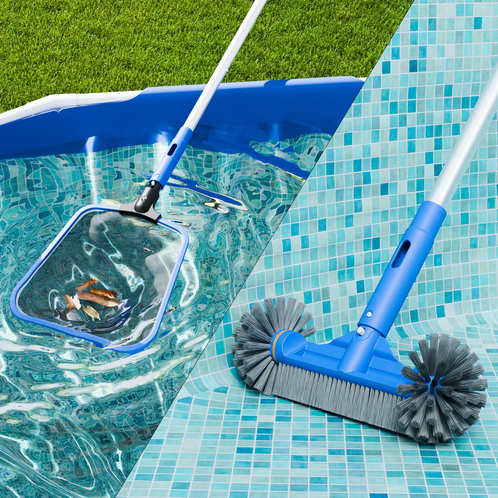 Sepetrel pool brush cleaning corners of a pool