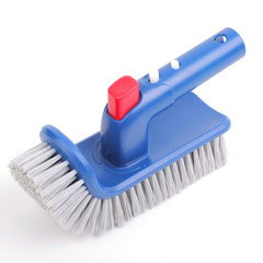 Sepetrel Pool Brush Head front view with blue handle