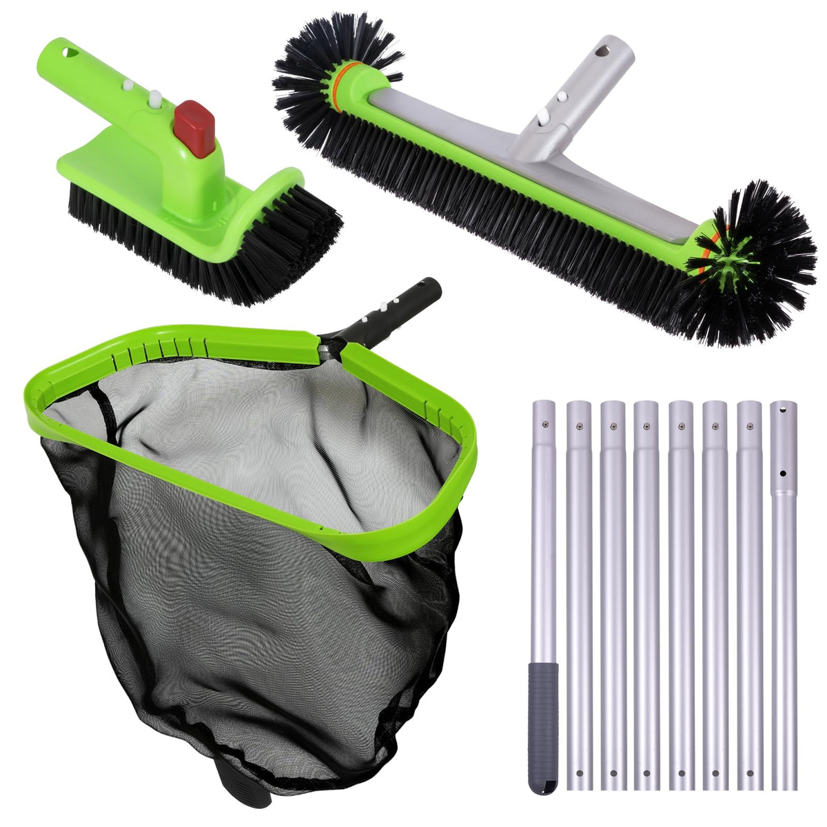 Sepetrel Pool Cleaning Kit with adjustable pole and accessories