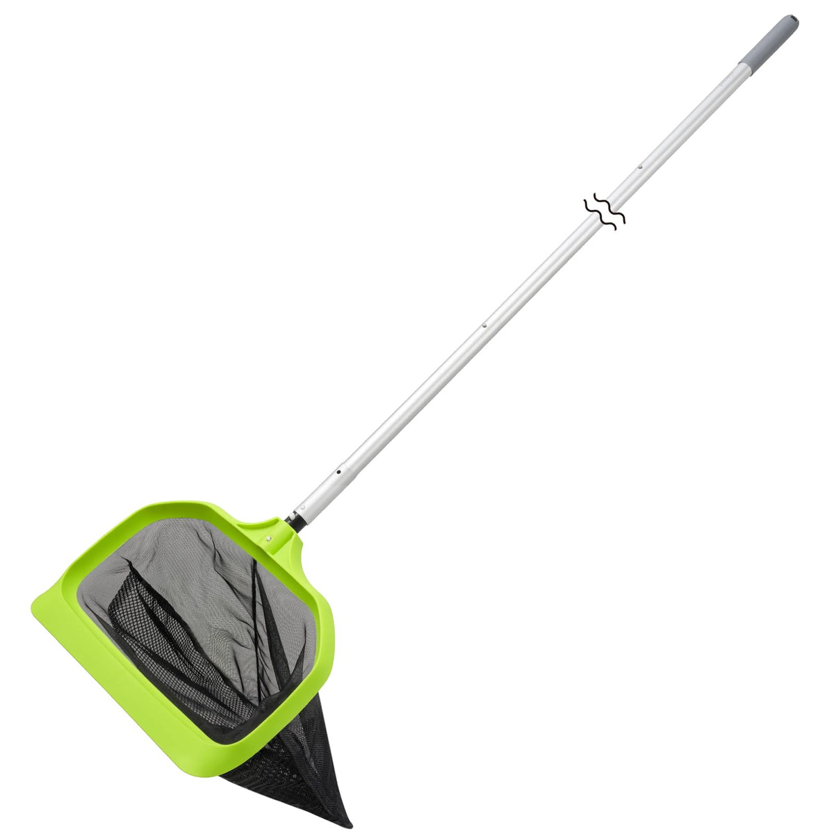 Sepetrel Pool Skimmer Net with adjustable aluminum pole, green