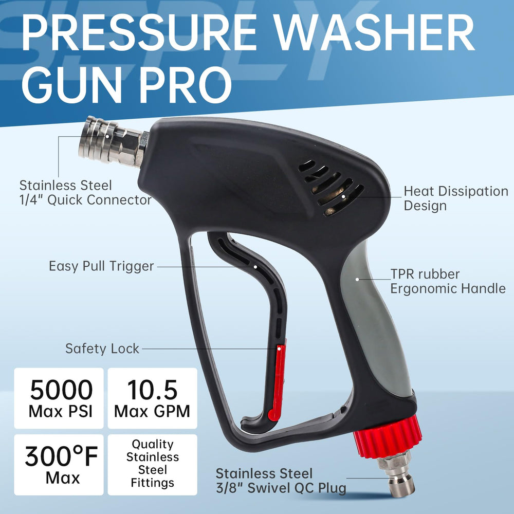 SEPLY Pressure Washer Short Gun side view showing connectors