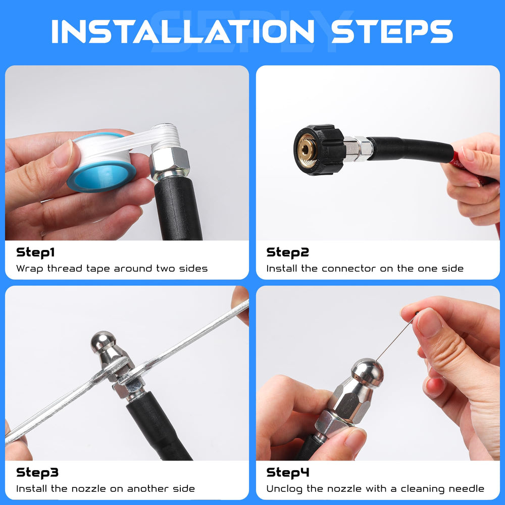 SEPLY Sewer Jetter Kit gloves and spanners included