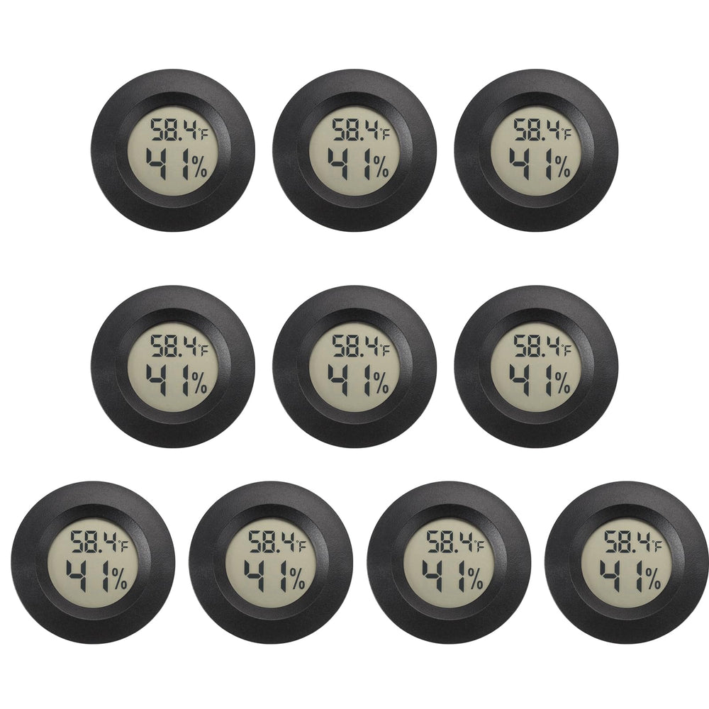 Serundo Auto Hygrometer Thermometer front view, black