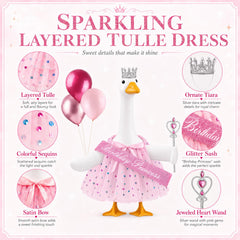 Set includes crown, magic stick, and birthday ribbon