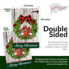 Set of 10 multi-coloured garden flags displayed in a yard