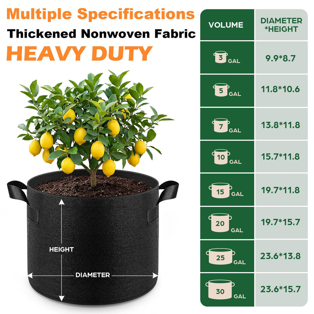 Set of 10 Songrey Grow Bags stacked together