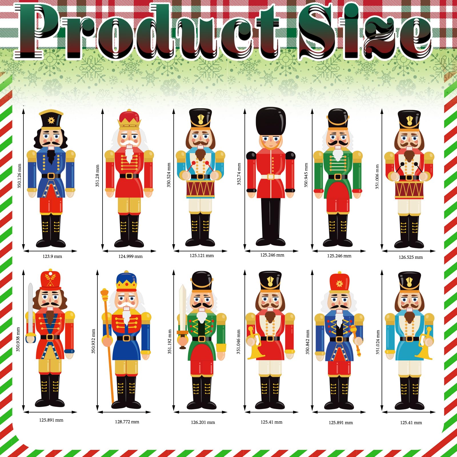 Set of 12 BBTO Christmas Nutcracker Yard Signs with installation sticks