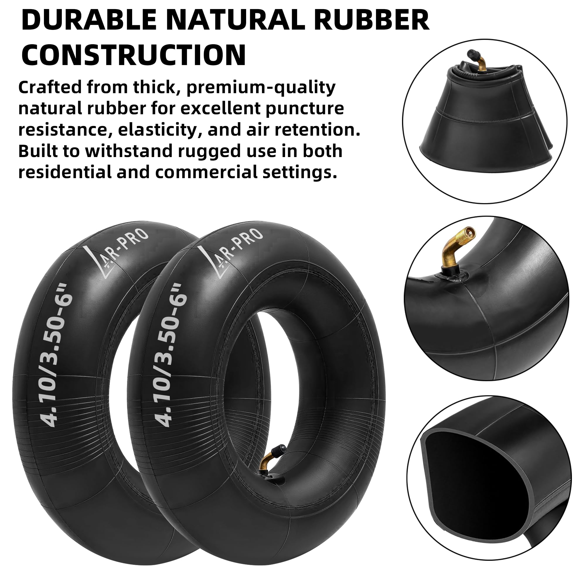 Set of 2 AR-PRO inner tubes with valve caps included