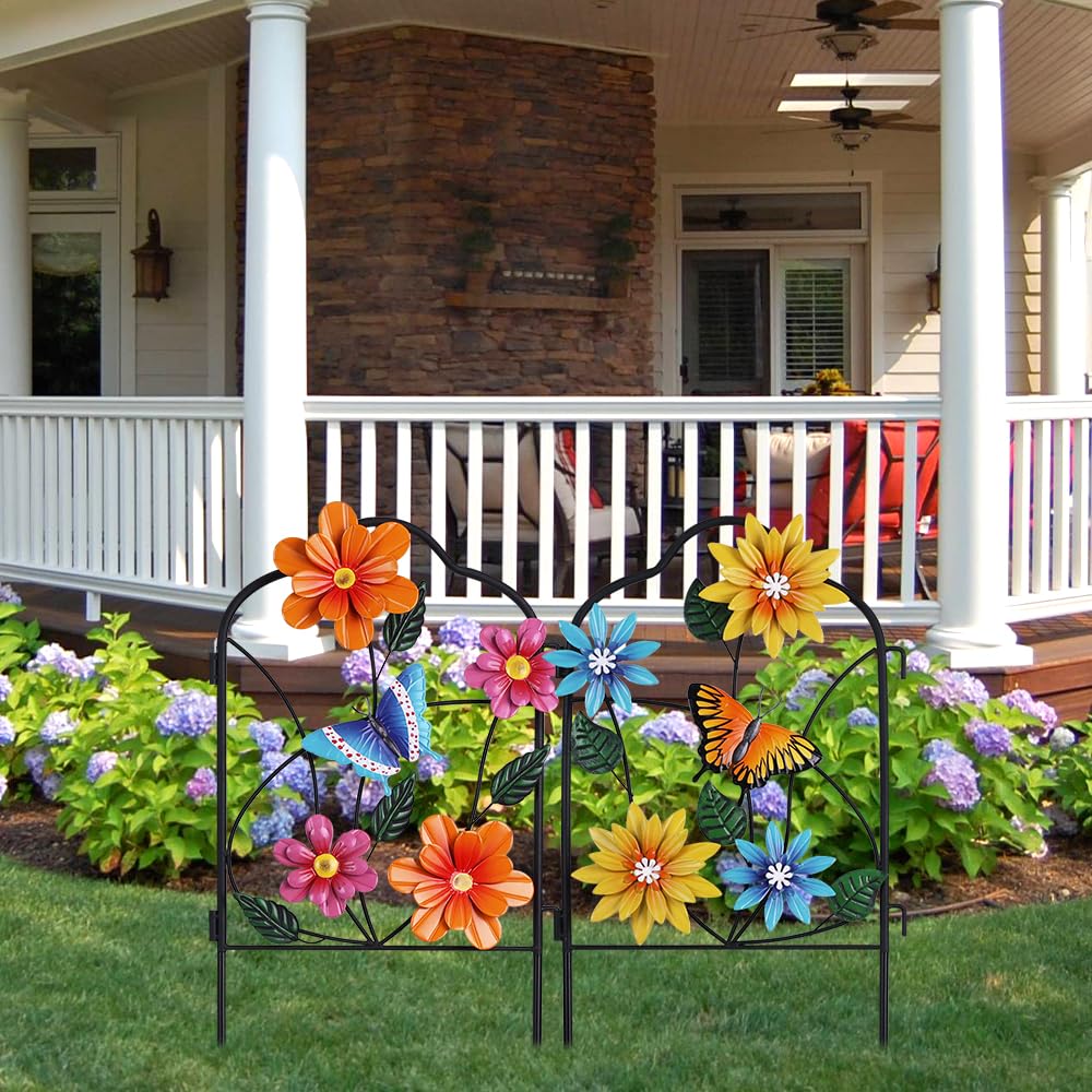 set of 2 hogardeck garden stakes in a garden setting
