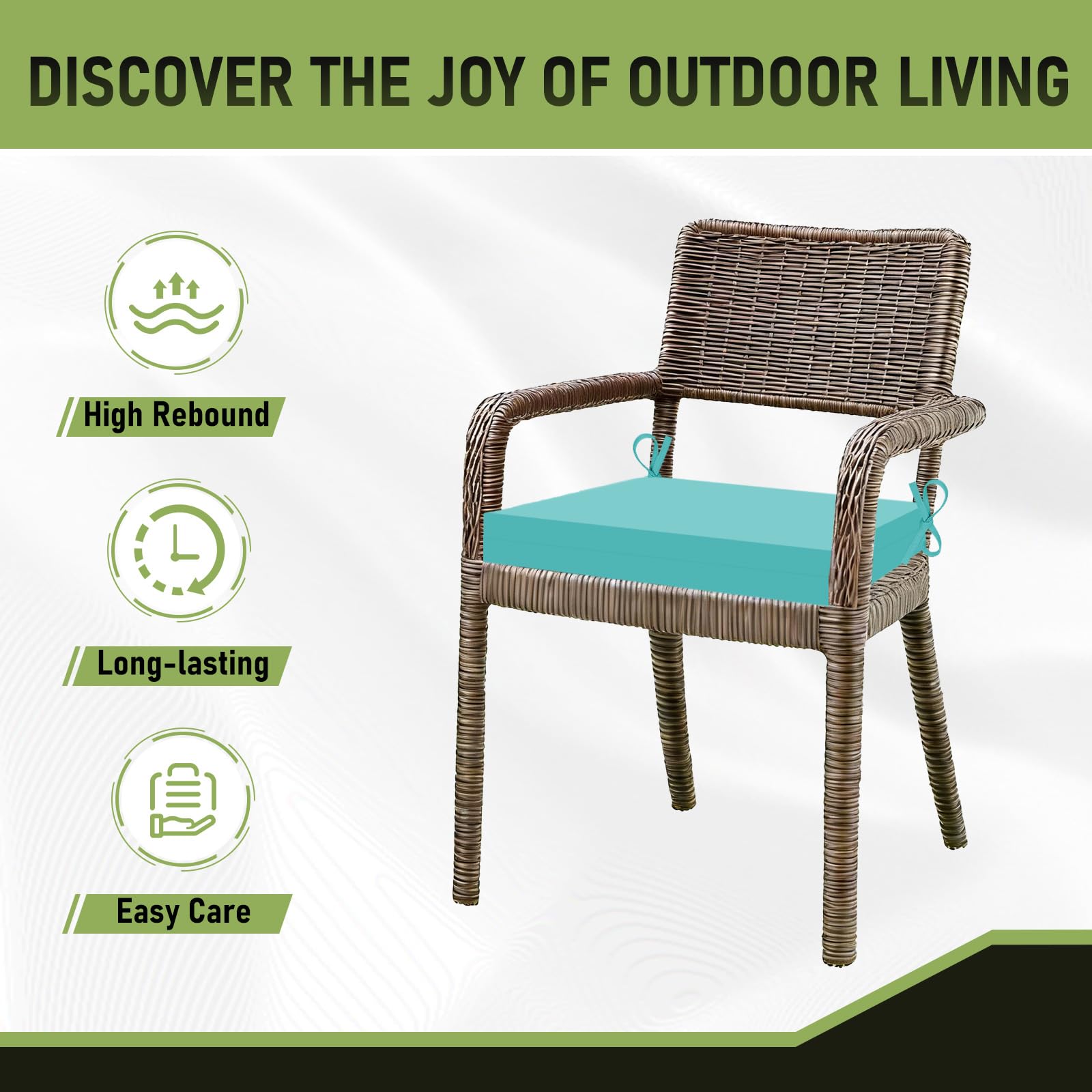 Set of 2 teal cushions for patio furniture