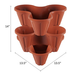 Set of 3 Pure Garden Stacking Planters stacked