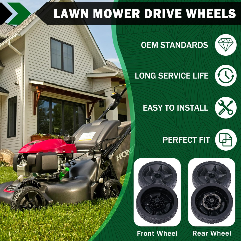 Set of 4 CheeMuii lawn mower wheels packaging