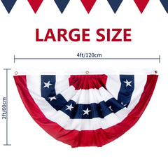 Set of 4 NUOLAN American Bunting Flags in vibrant colours