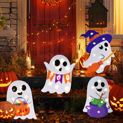 set of 4 ponlodos cute ghost yard decorations