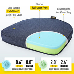 Set of 4 SUNROX Gel Memory Foam Chair Cushions stacked
