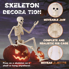 Set of 5 Feir 16-inch skeletons displayed outdoors