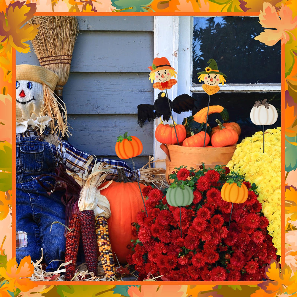 Set of 6 Anglechic fall outdoor stakes in packaging