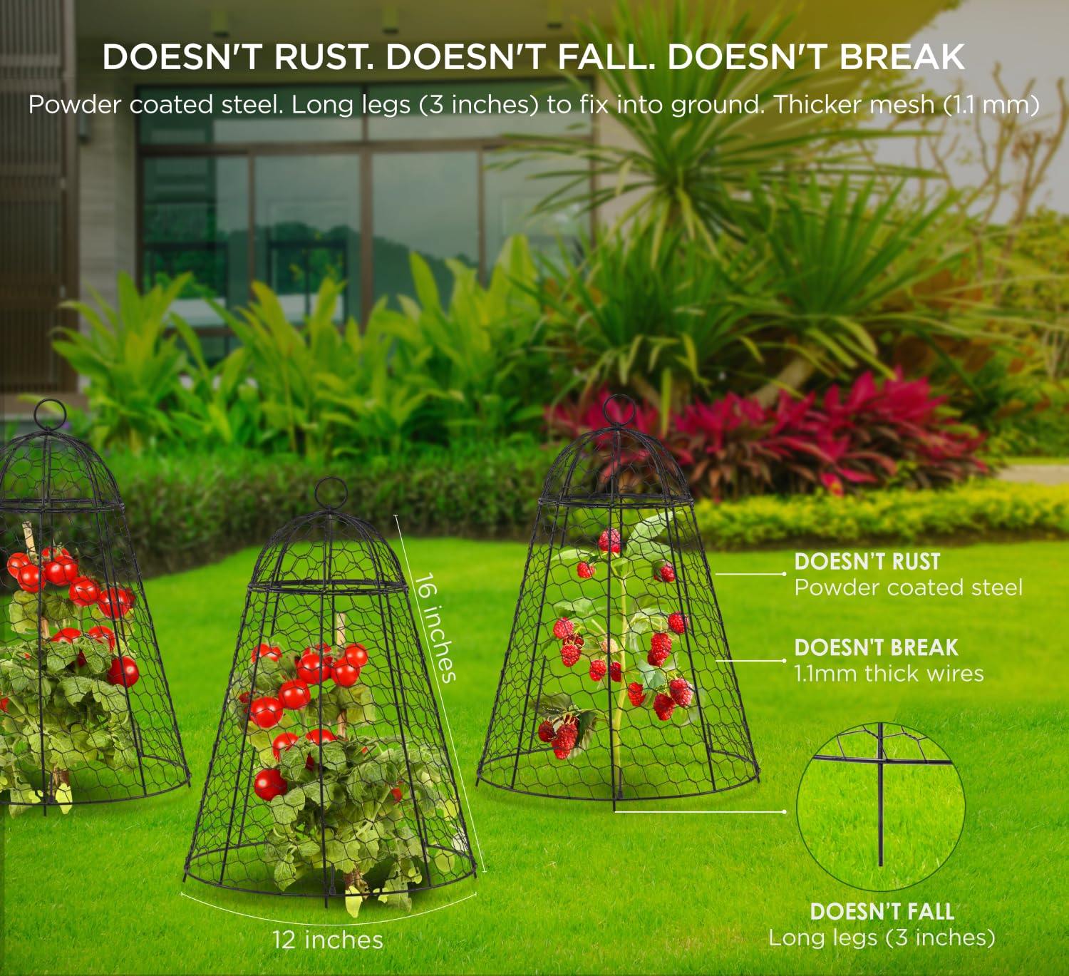 Set of 6 boldworks Garden Cloches stacked for storage