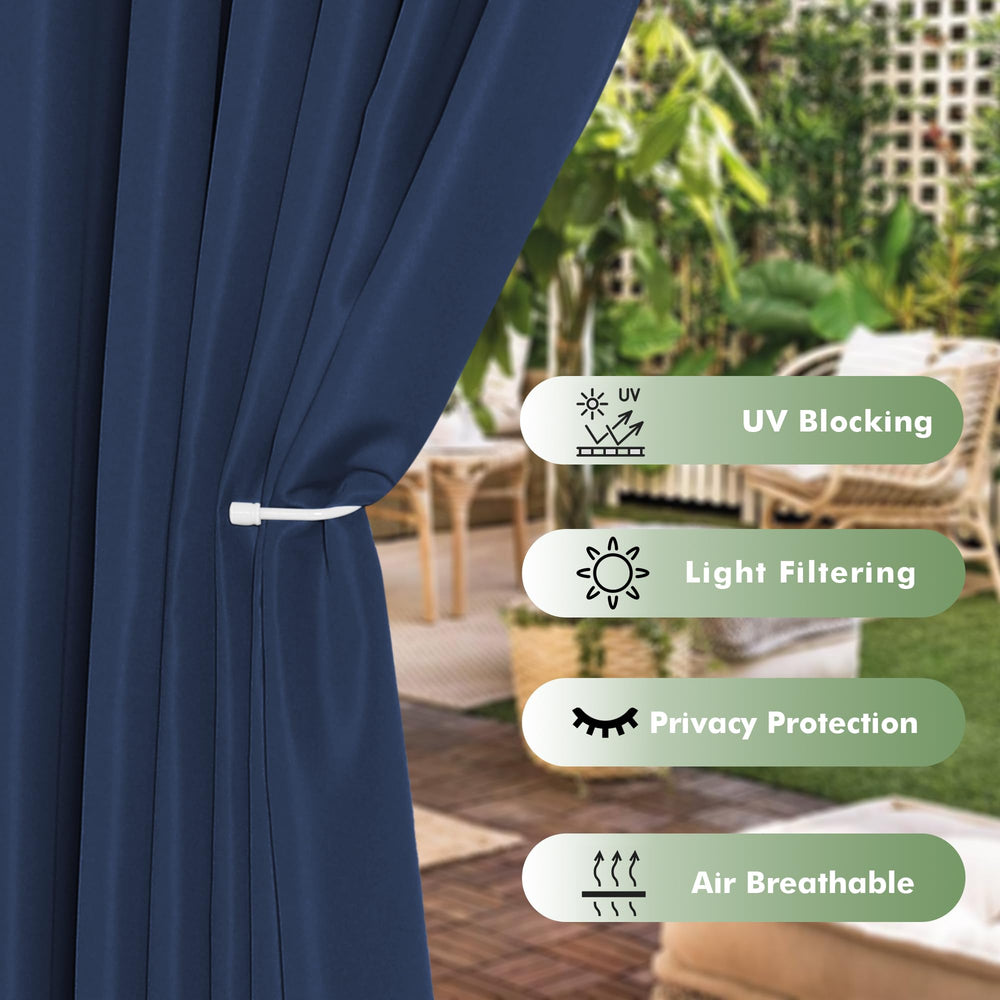 Set of 6 HolidayIdeas Outdoor Curtains in packaging