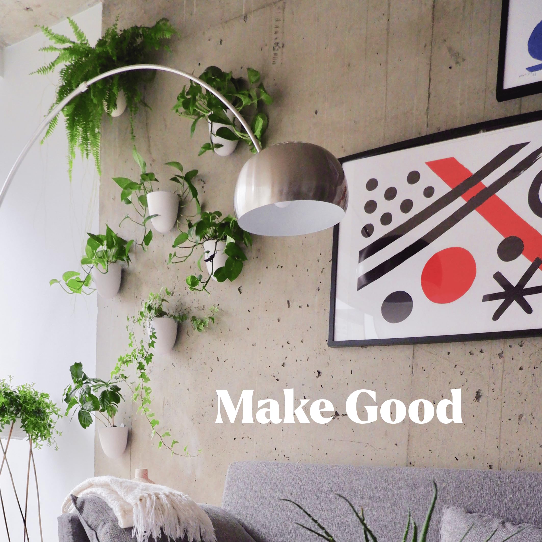 Set of 6 Make Good self-watering wall planters packaging
