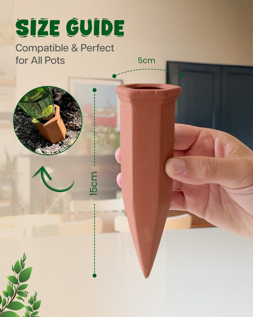 Set of 6 PlanKKers self watering spikes in terracotta