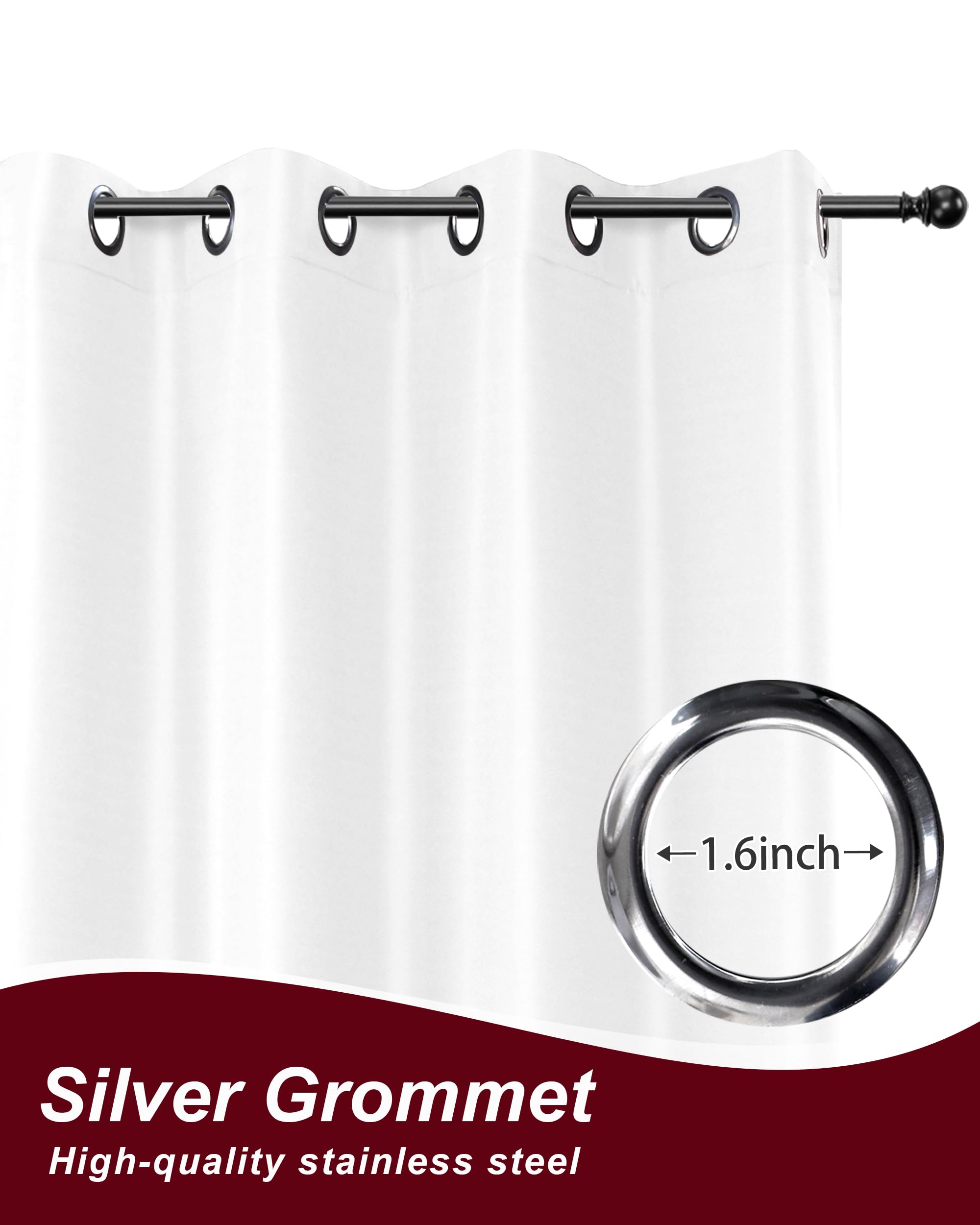 Set of 8 HolidayIdeas Outdoor Curtains in white