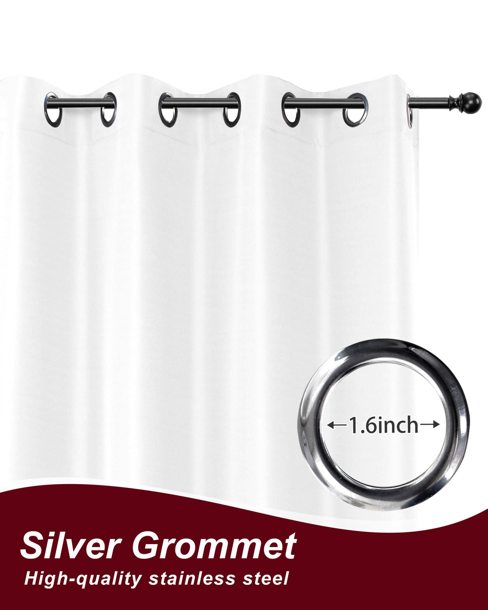 Set of 8 HolidayIdeas Outdoor Curtains in white