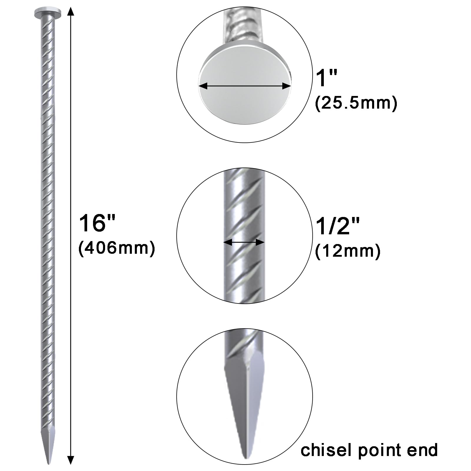 Set of 8 VVOKGO rebar stakes in package