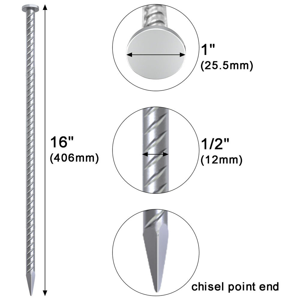 Set of 8 VVOKGO rebar stakes in package
