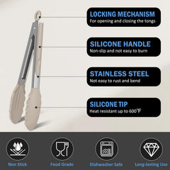 Set of EEKEDO Kitchen Tongs in beige packaging
