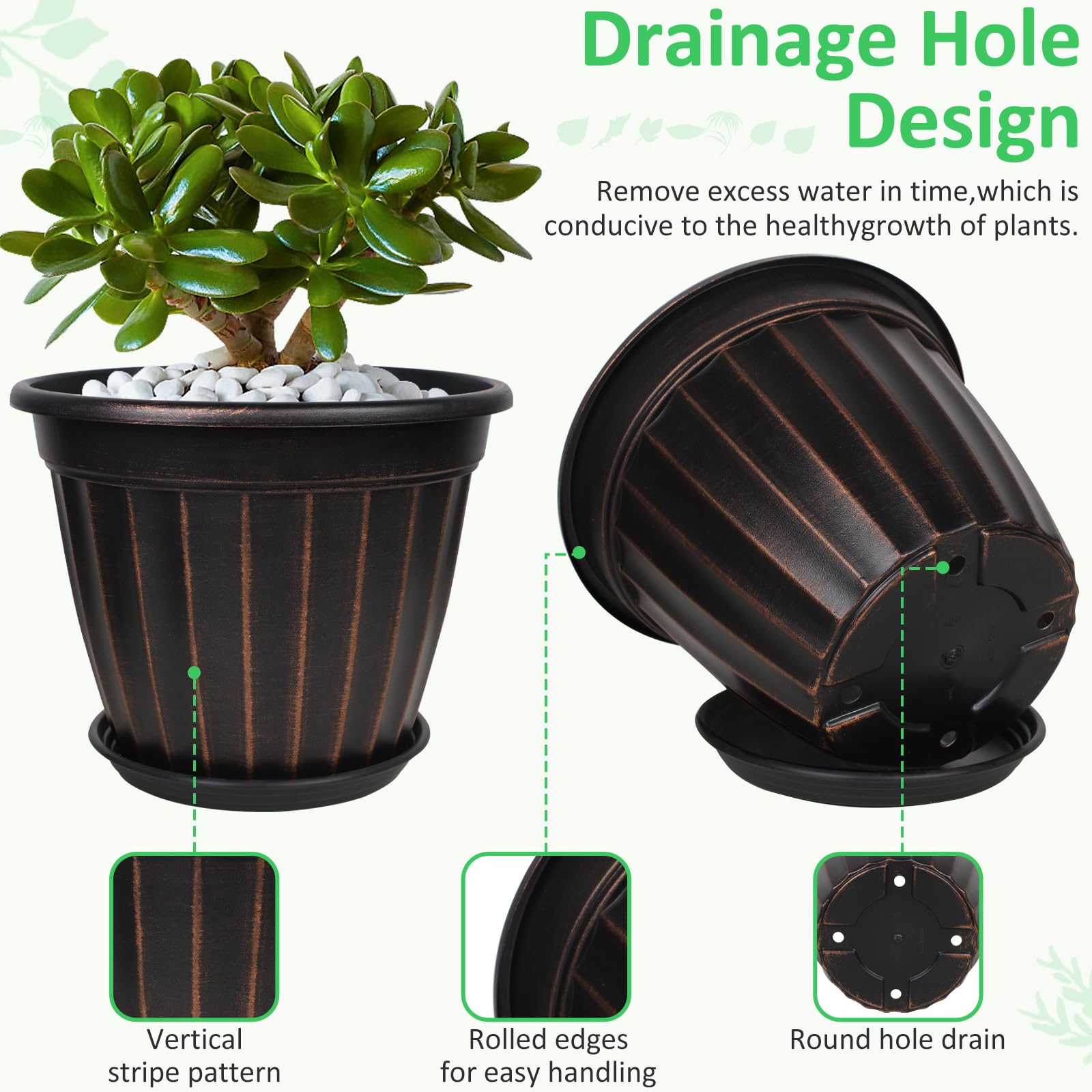Set of four FGstyle 12 inch planters arranged together