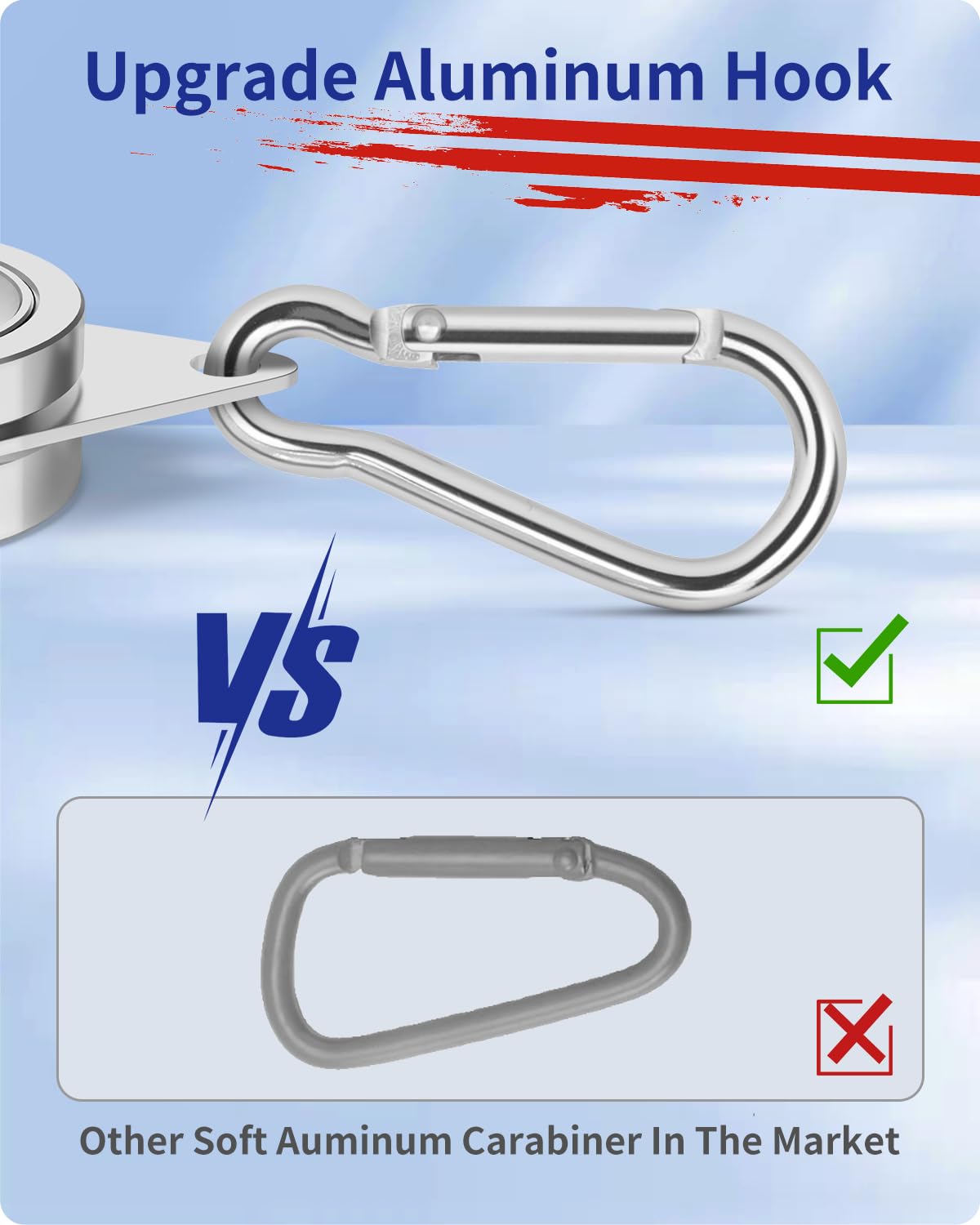 Set of Loretoy flag pole rings with carabiners