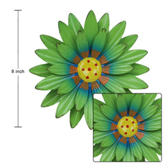 Set of six hogardeck metal flowers displayed on a wall