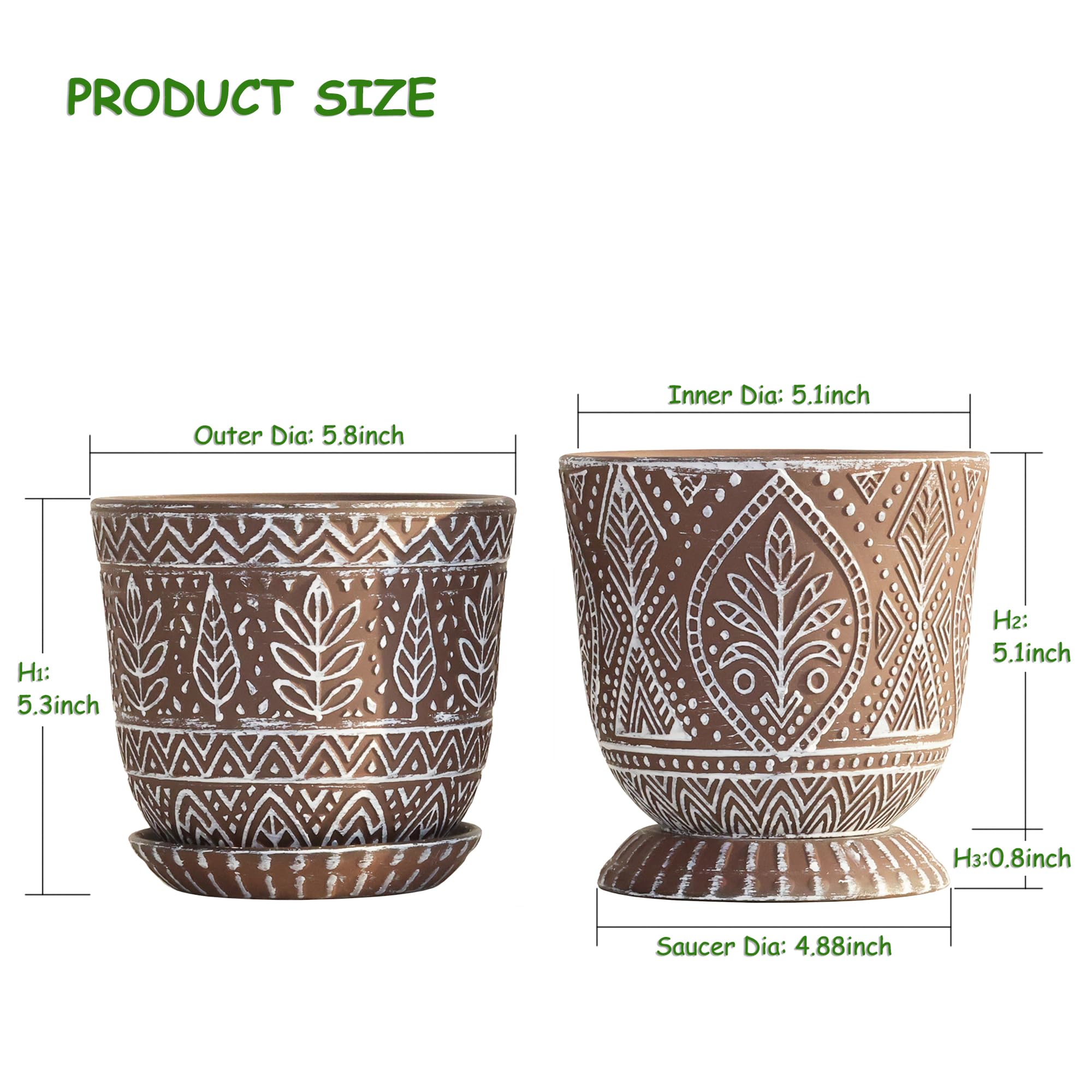 Set of two Gepege ceramic plant pots on a windowsill
