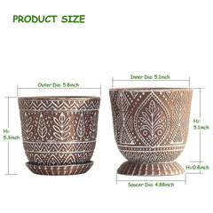 Set of two Gepege ceramic plant pots on a windowsill