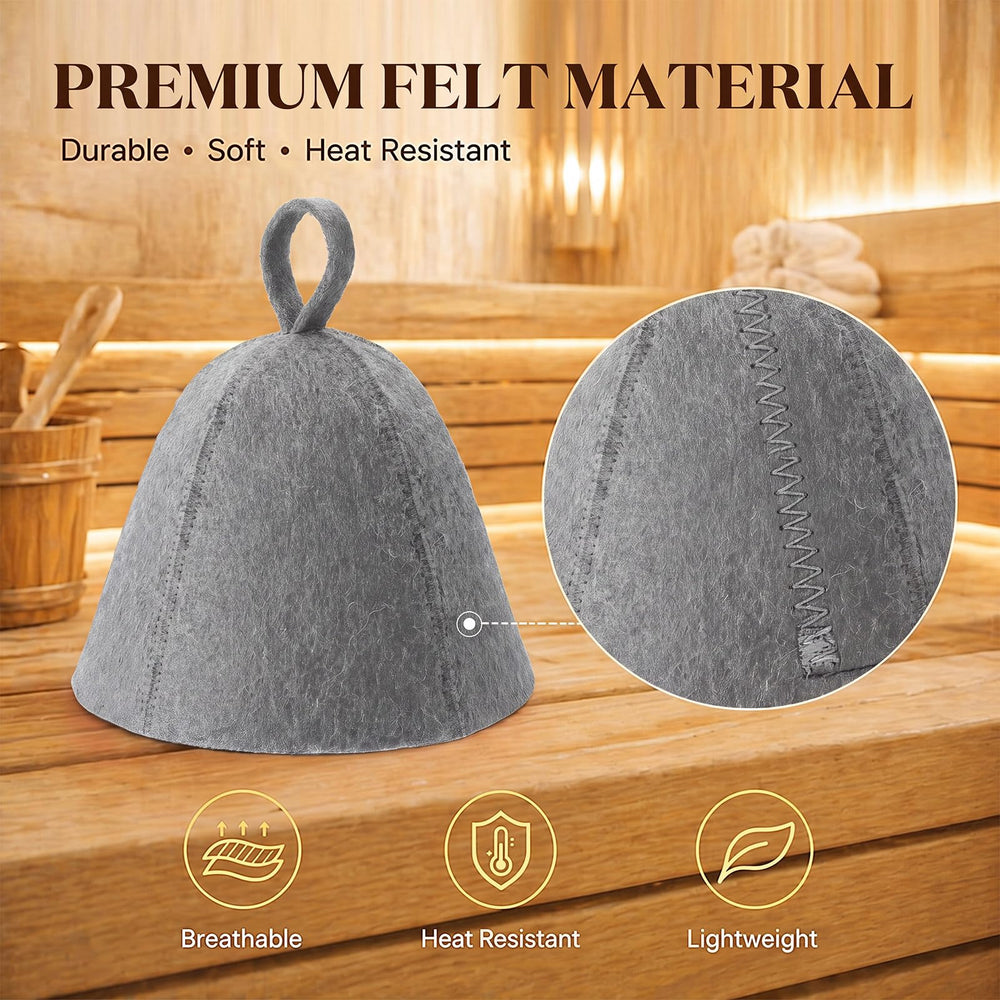 Set of two JaGely gray sauna hats