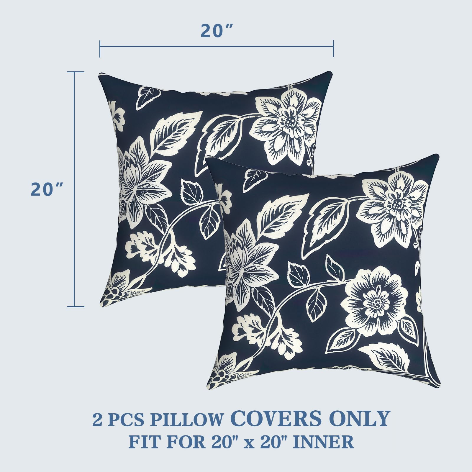 Set of two LVTXIII outdoor pillow covers 20x20 inch