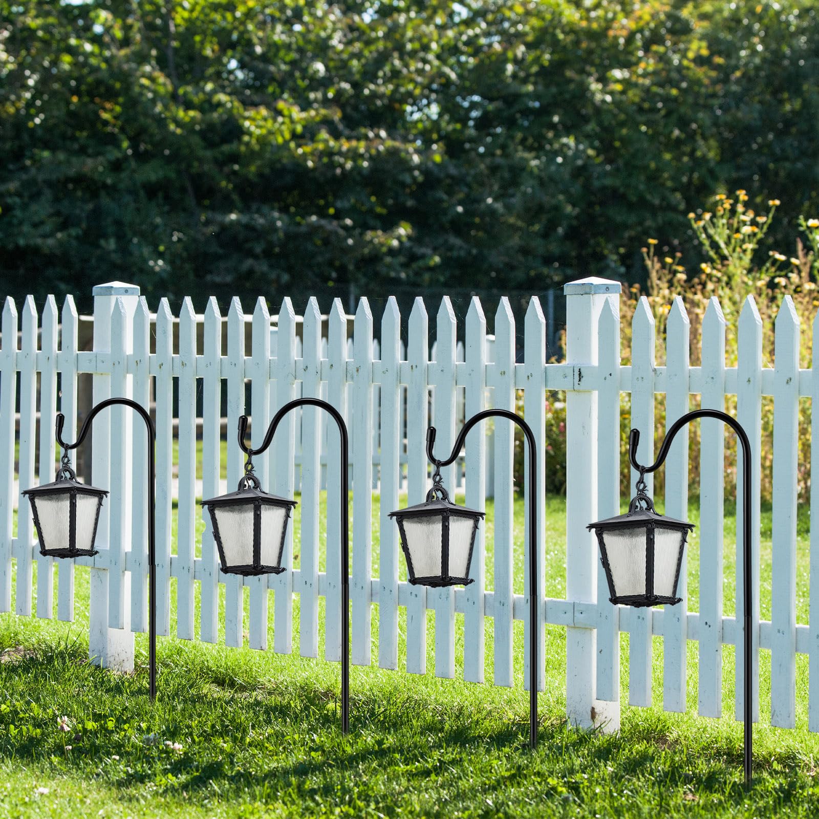 Set of Yetene Shepherd Hooks displayed at an outdoor event