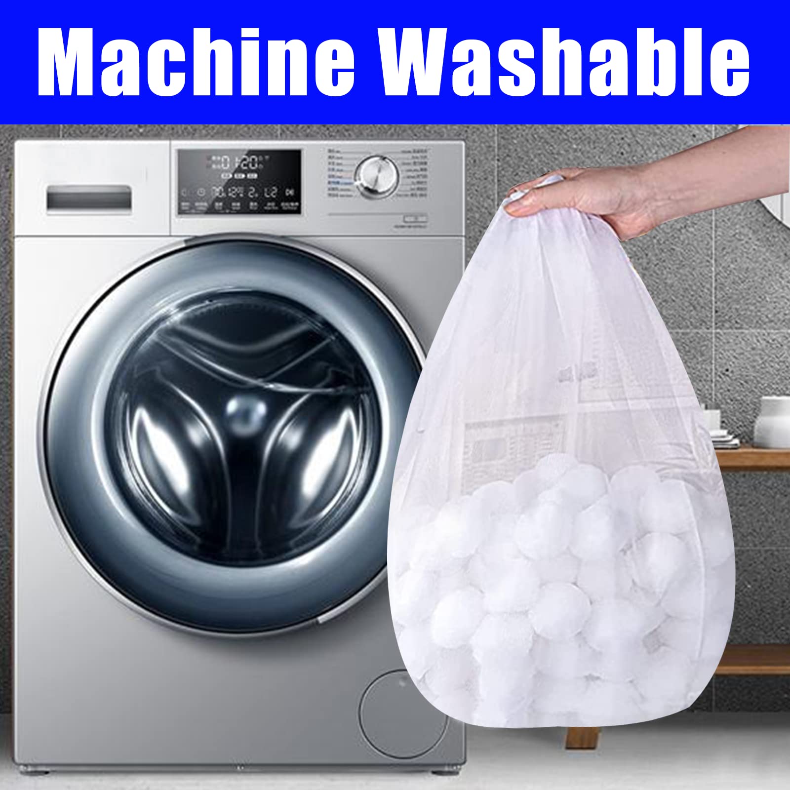 SETHVILL pool filter balls inside washing machine
