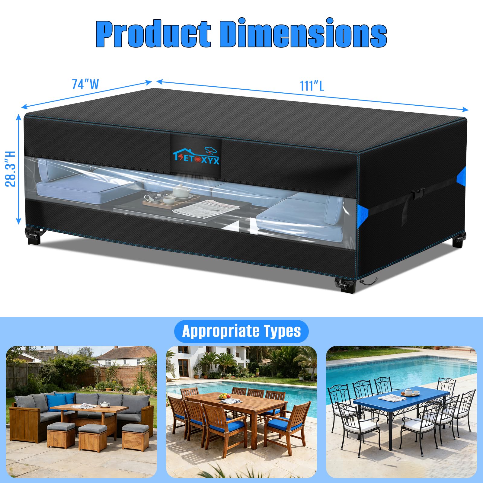 SETOXYX Patio Furniture Cover showcasing translucent design