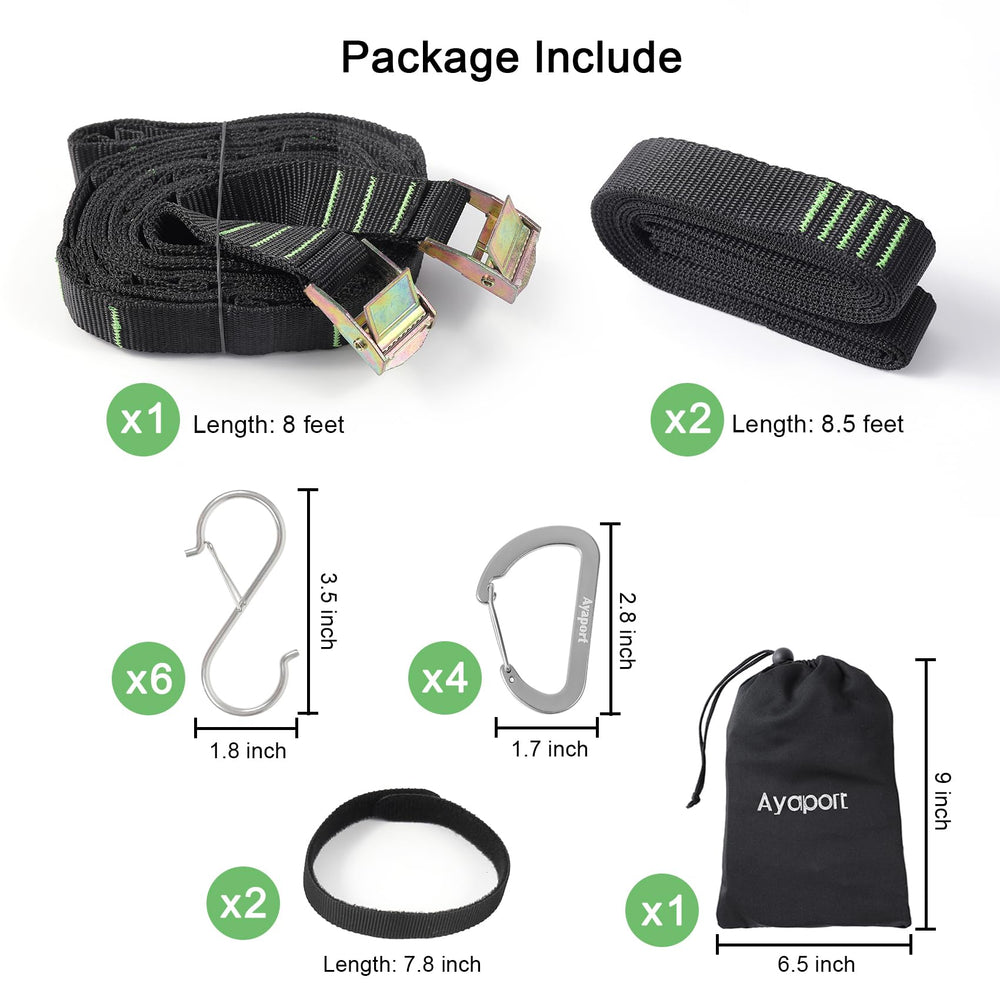 Setup example of Ayaport Camping Storage Strap in use