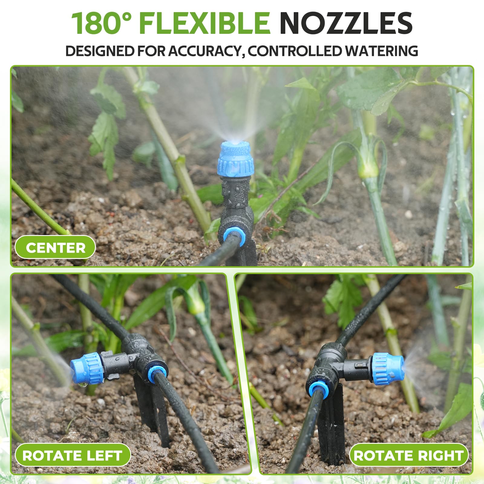 Setup example of HIRALIY drip irrigation in a garden