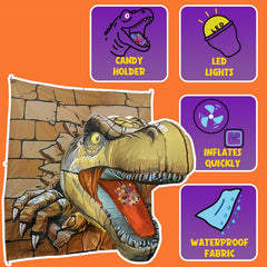 Setup of Epochleno T-Rex decoration in a truck
