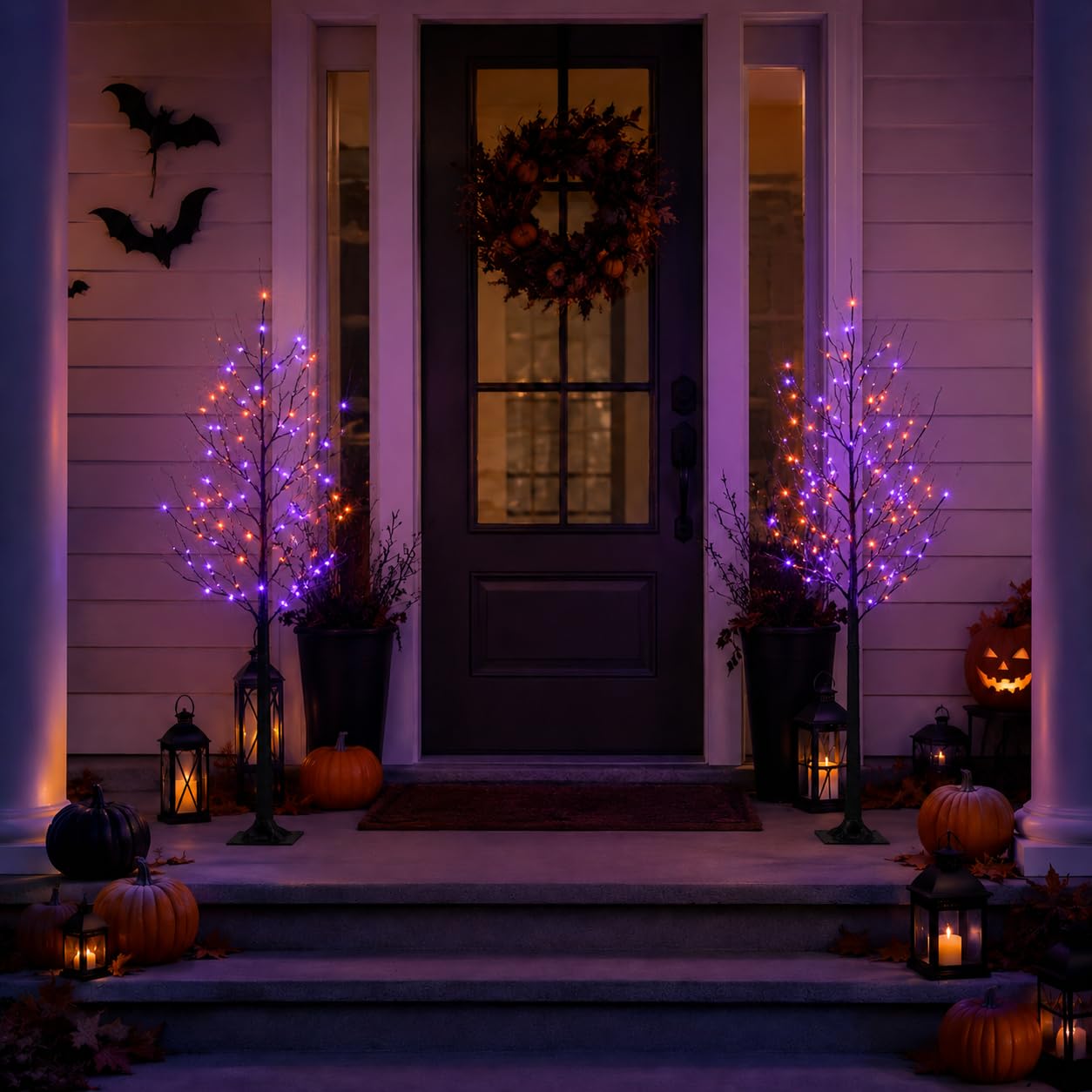 Setup of HOLIMAX LED Halloween trees indoors