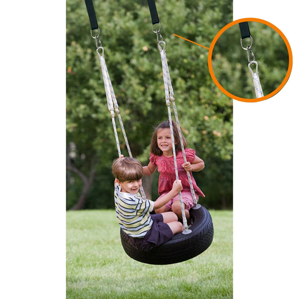 Setup of PANGAEA tree swing straps in use outdoors