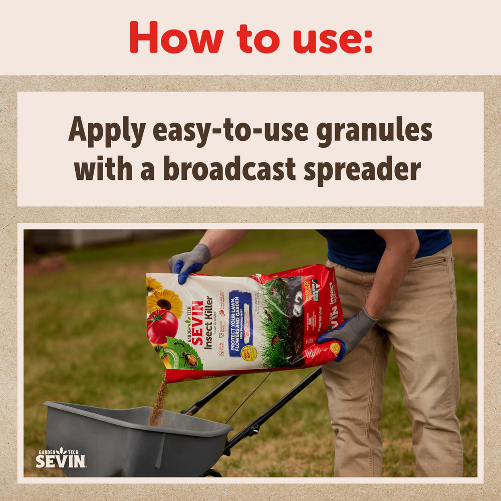 Sevin Insect Killer Granules II application method on lawn